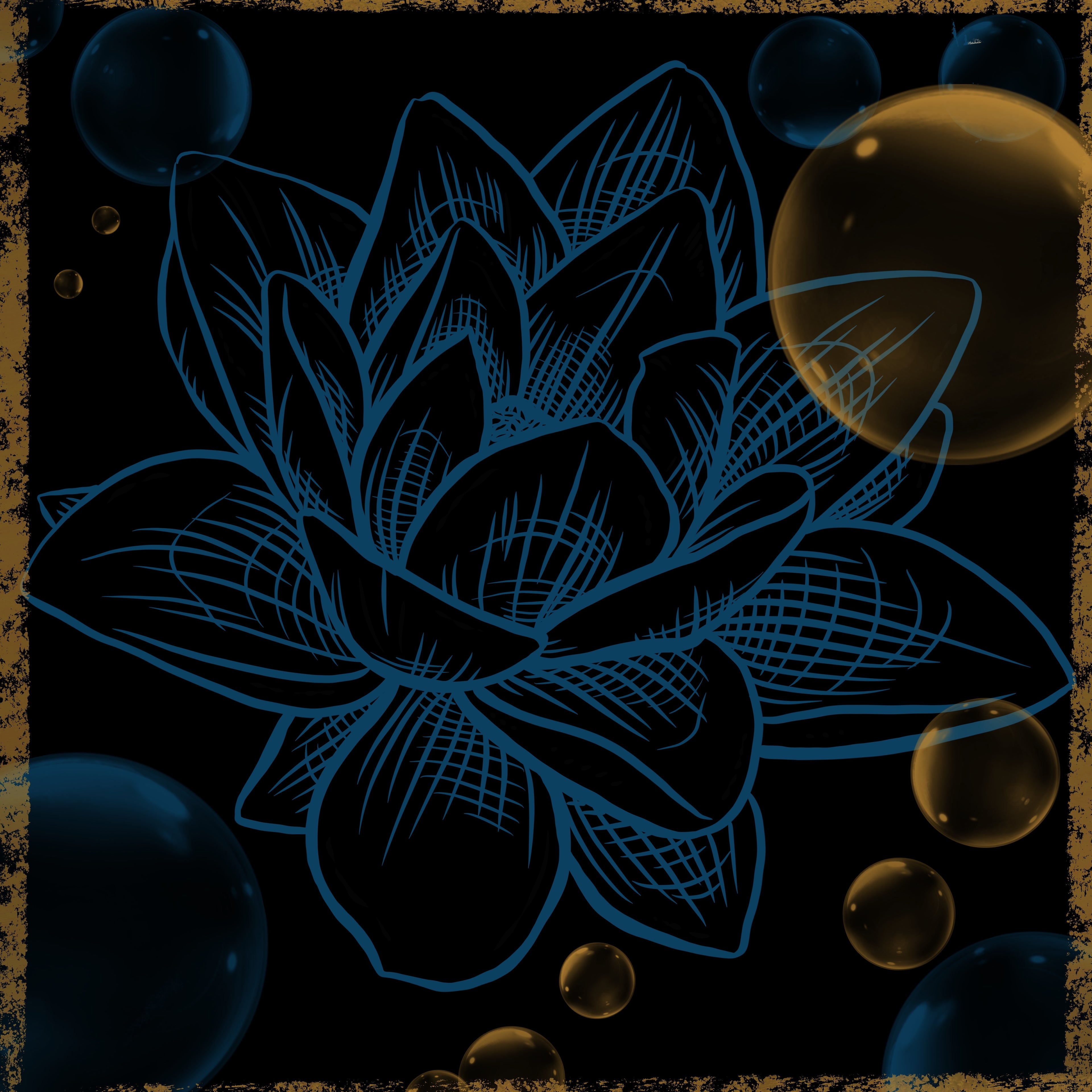 Cadre Impression directe UV BLUE FLOWER