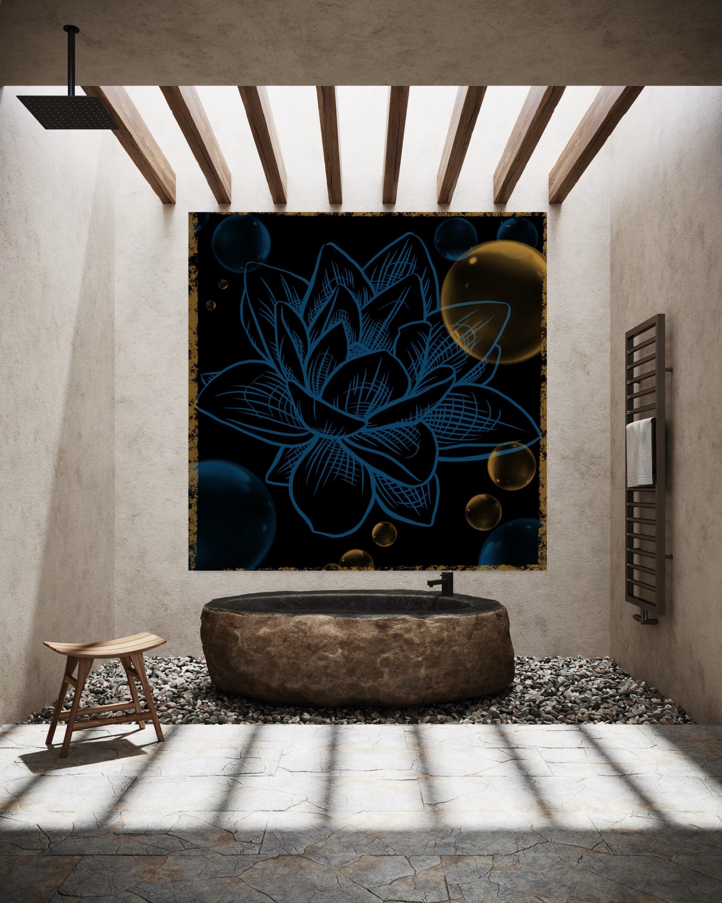 Cadre Impression directe UV BLUE FLOWER