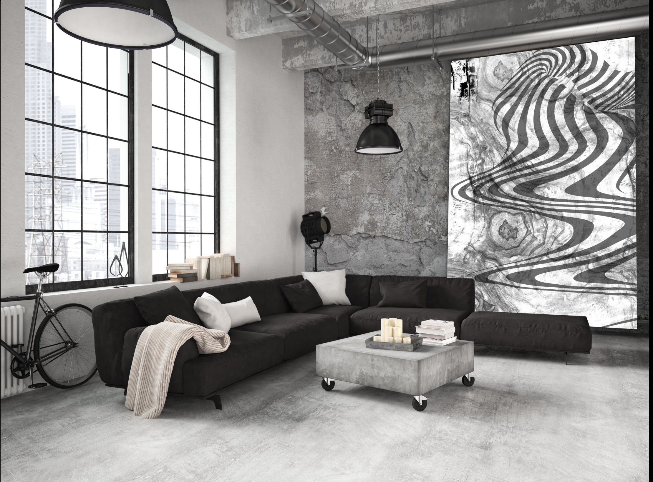 Papier peint Panoramique Dream in Black and white